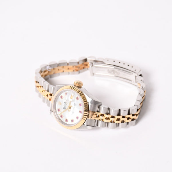 極美品 ROLEX ロレックス Datejust デイトジャスト 26mm 腕時計 79173NGR 重量57.63g 自動巻 SS/18KYG ルビー 白蝶貝文字盤 中古 4a003446