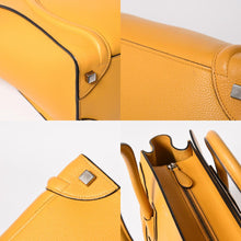 画像をギャラリービューアに読み込む, 極美品 CELINE セリーヌ ラゲージマイクロショッパー ショルダーバッグ ハンドバッグ フィービー期 イエロー カーフスキン スエード シルバー金具 廃盤 中古 4a003452