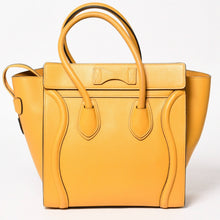 画像をギャラリービューアに読み込む, 極美品 CELINE セリーヌ ラゲージマイクロショッパー ショルダーバッグ ハンドバッグ フィービー期 イエロー カーフスキン スエード シルバー金具 廃盤 中古 4a003452