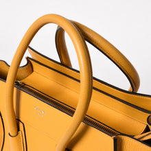 画像をギャラリービューアに読み込む, 極美品 CELINE セリーヌ ラゲージマイクロショッパー ショルダーバッグ ハンドバッグ フィービー期 イエロー カーフスキン スエード シルバー金具 廃盤 中古 4a003452
