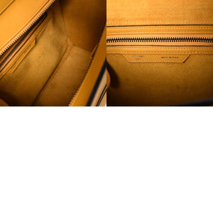 極美品 CELINE セリーヌ ラゲージマイクロショッパー ショルダーバッグ ハンドバッグ フィービー期 イエロー カーフスキン スエード シルバー金具 廃盤 中古 4a003452