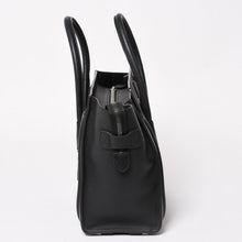 画像をギャラリービューアに読み込む, 極美品 CELINE セリーヌ ラゲージマイクロショッパー ショルダーバッグ ハンドバッグ フィービー期 ブラック カーフスキン シルバー金具 廃盤 中古 4a003454