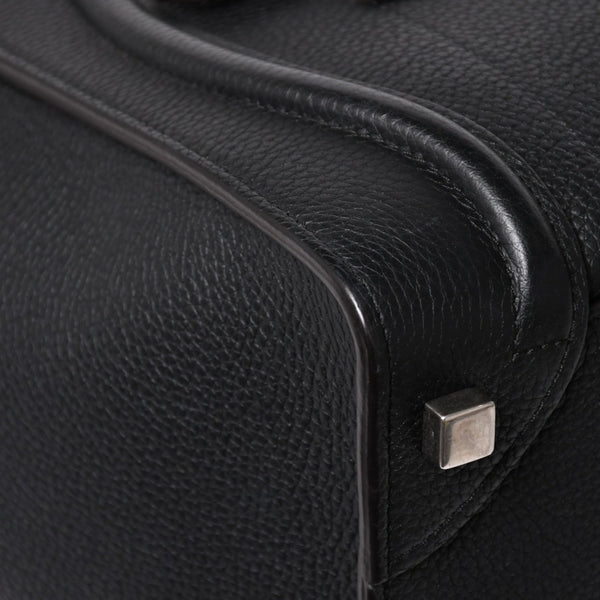極美品 CELINE セリーヌ ラゲージマイクロショッパー ショルダーバッグ ハンドバッグ フィービー期 ブラック カーフスキン シルバー金具 廃盤 中古 4a003454
