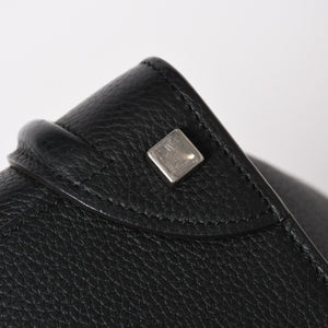 極美品 CELINE セリーヌ ラゲージマイクロショッパー ショルダーバッグ ハンドバッグ フィービー期 ブラック カーフスキン シルバー金具 廃盤 中古 4a003454