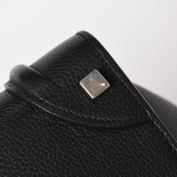 極美品 CELINE セリーヌ ラゲージマイクロショッパー ショルダーバッグ ハンドバッグ フィービー期 ブラック カーフスキン シルバー金具 廃盤 中古 4a003454