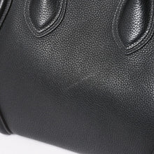 画像をギャラリービューアに読み込む, 極美品 CELINE セリーヌ ラゲージマイクロショッパー ショルダーバッグ ハンドバッグ フィービー期 ブラック カーフスキン シルバー金具 廃盤 中古 4a003454