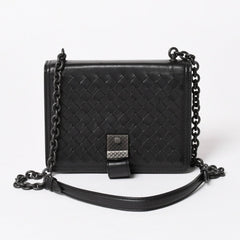 BOTTEGA VENETA ボッテガヴェネタ イントレチャート ショルダーバッグ チェーンショルダーバッグ WS13615 ブラック 美品 中古 4a003455