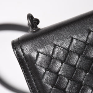 BOTTEGA VENETA ボッテガヴェネタ イントレチャート ショルダーバッグ チェーンショルダーバッグ WS13615 ブラック 美品 中古 4a003455