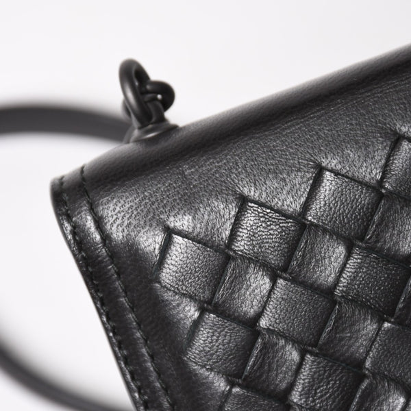 BOTTEGA VENETA ボッテガヴェネタ イントレチャート ショルダーバッグ チェーンショルダーバッグ WS13615 ブラック 美品 中古 4a003455