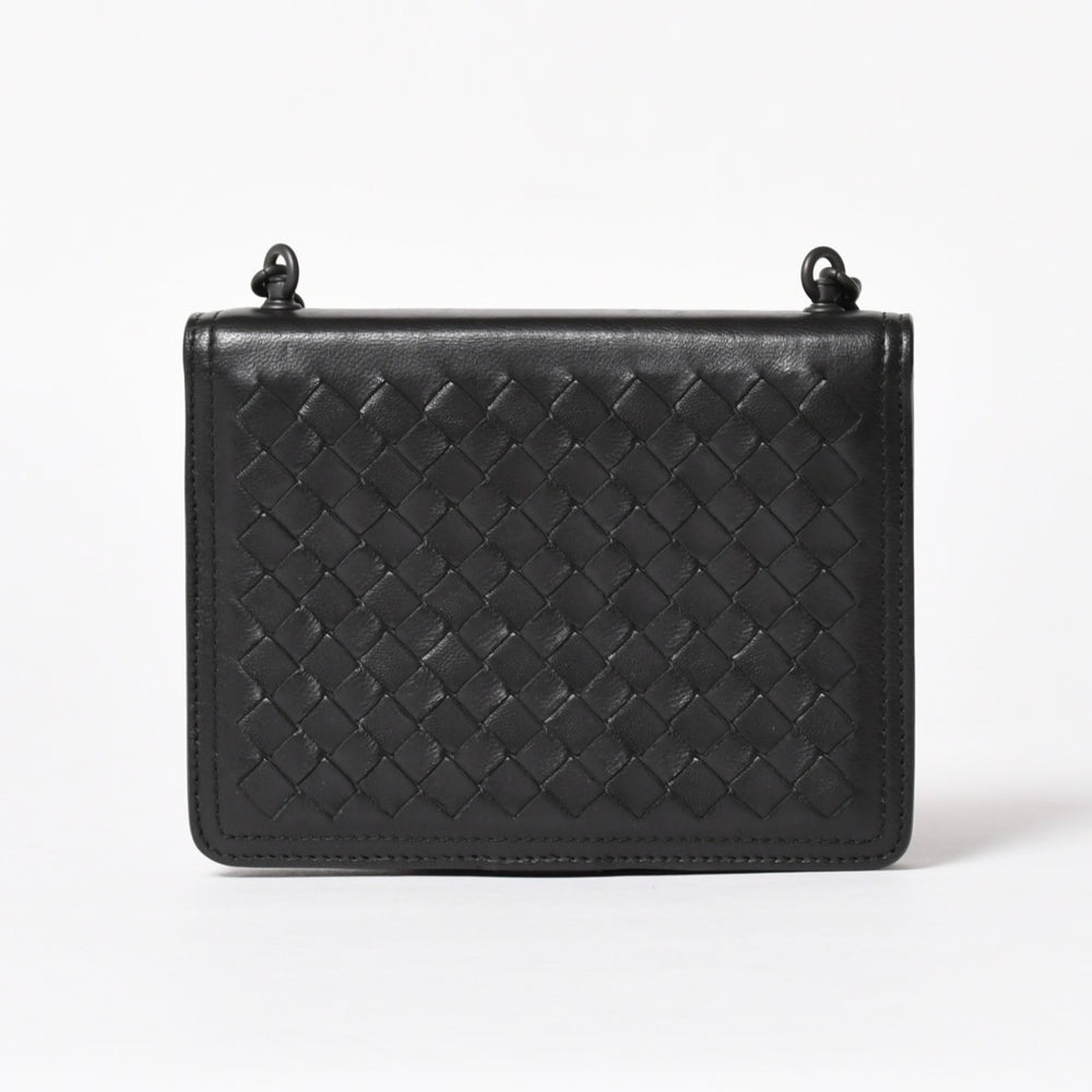 BOTTEGA VENETA ボッテガヴェネタ イントレチャート ショルダーバッグ チェーンショルダーバッグ WS13615 ブラック 美品 中古 4a003455