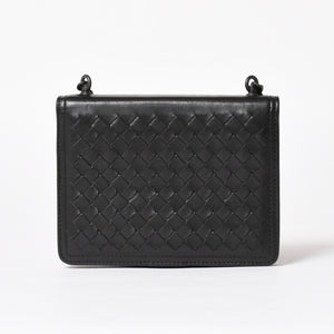 BOTTEGA VENETA ボッテガヴェネタ イントレチャート ショルダーバッグ チェーンショルダーバッグ WS13615 ブラック 美品 中古 4a003455