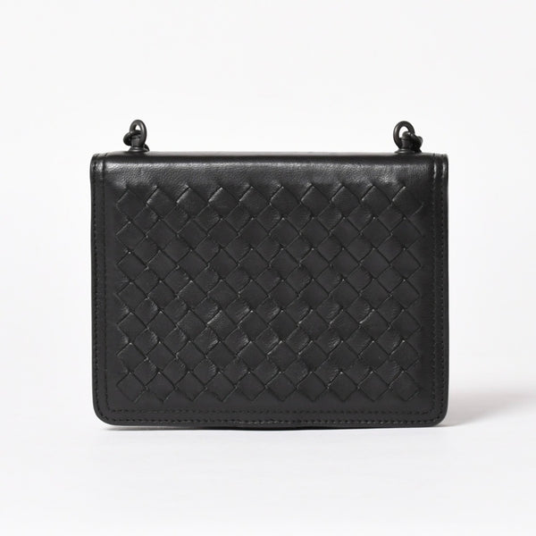 BOTTEGA VENETA ボッテガヴェネタ イントレチャート ショルダーバッグ チェーンショルダーバッグ WS13615 ブラック 美品 中古 4a003455