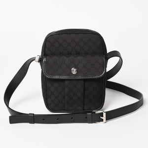 極美品 CELINE セリーヌ ショルダーバッグ CE00/23 Shoulder Bag マカダム Macadam ブラック Black シルバー金具 中古 4a004974