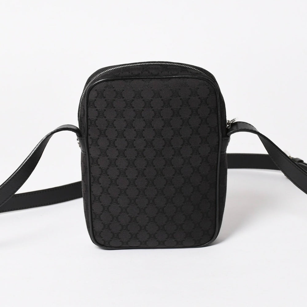 極美品 CELINE セリーヌ ショルダーバッグ CE00/23 Shoulder Bag マカダム Macadam ブラック Black シルバー金具 中古 4a004974