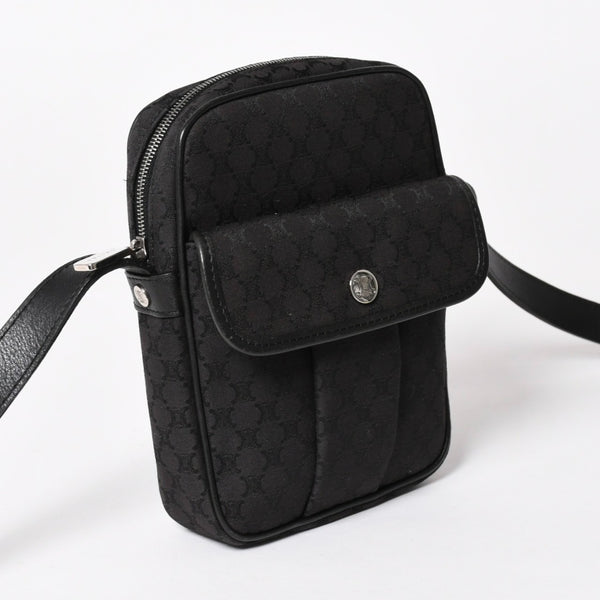 極美品 CELINE セリーヌ ショルダーバッグ CE00/23 Shoulder Bag マカダム Macadam ブラック Black シルバー金具 中古 4a004974