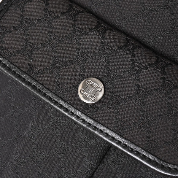 極美品 CELINE セリーヌ ショルダーバッグ CE00/23 Shoulder Bag マカダム Macadam ブラック Black シルバー金具 中古 4a004974
