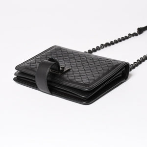 BOTTEGA VENETA ボッテガヴェネタ イントレチャート ショルダーバッグ チェーンショルダーバッグ WS13615 ブラック 美品 中古 4a003455