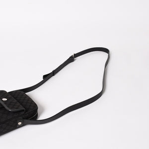 極美品 CELINE セリーヌ ショルダーバッグ CE00/23 Shoulder Bag マカダム Macadam ブラック Black シルバー金具 中古 4a004974