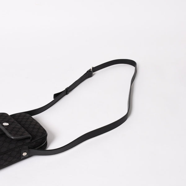 極美品 CELINE セリーヌ ショルダーバッグ CE00/23 Shoulder Bag マカダム Macadam ブラック Black シルバー金具 中古 4a004974