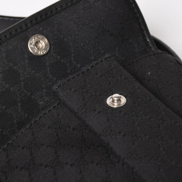 極美品 CELINE セリーヌ ショルダーバッグ CE00/23 Shoulder Bag マカダム Macadam ブラック Black シルバー金具 中古 4a004974