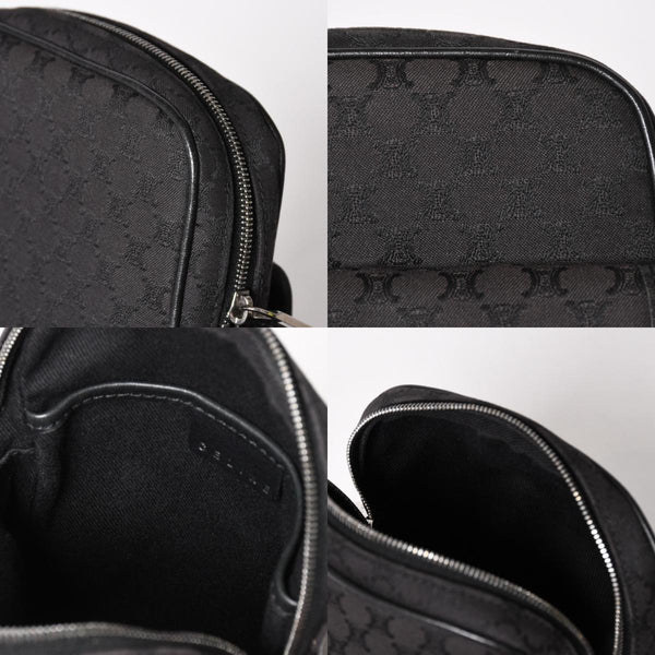 極美品 CELINE セリーヌ ショルダーバッグ CE00/23 Shoulder Bag マカダム Macadam ブラック Black シルバー金具 中古 4a004974