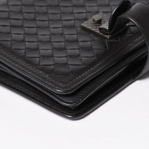 BOTTEGA VENETA ボッテガヴェネタ イントレチャート ショルダーバッグ チェーンショルダーバッグ WS13615 ブラック 美品 中古 4a003455