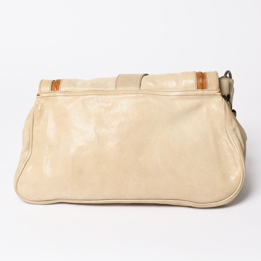 Christian Dior Gaucho Saddle Bag Shoulder Bag 05-MA-0066 Galliano Period 2006SS Leather Beige Good Condition Used 4a003549