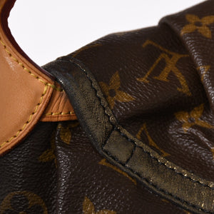LOUIS VUITTON Monogram Kalahari PM Handbag M97016 Monogram Canvas Tanned Leather Drawstring Metal Charm Good Condition Used 4a003468