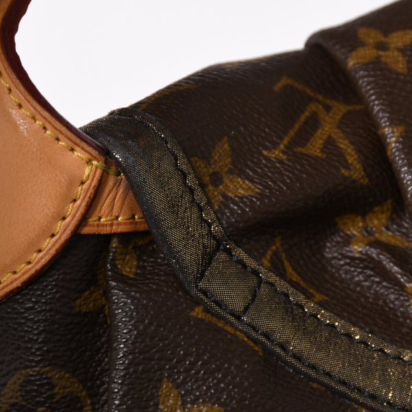 LOUIS VUITTON Monogram Kalahari PM Handbag M97016 Monogram Canvas Tanned Leather Drawstring Metal Charm Good Condition Used 4a003468