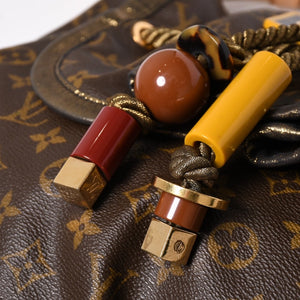 LOUIS VUITTON Monogram Kalahari PM Handbag M97016 Monogram Canvas Tanned Leather Drawstring Metal Charm Good Condition Used 4a003468
