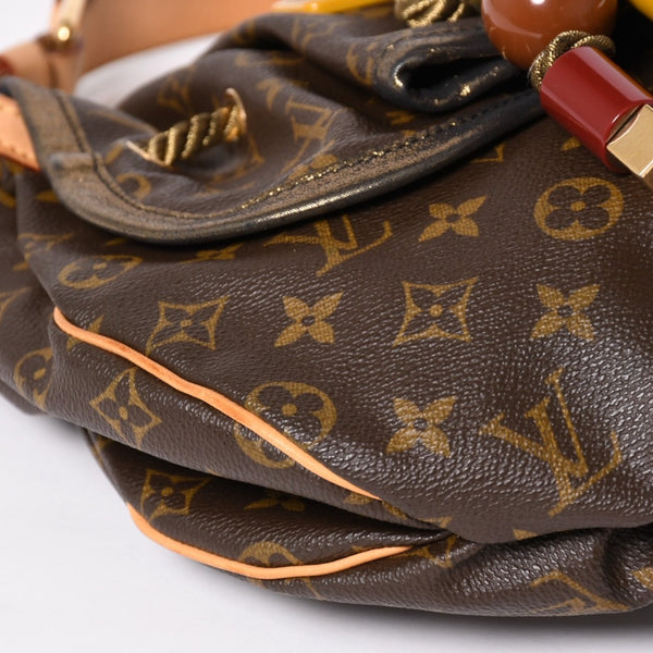 LOUIS VUITTON Monogram Kalahari PM Handbag M97016 Monogram Canvas Tanned Leather Drawstring Metal Charm Good Condition Used 4a003468