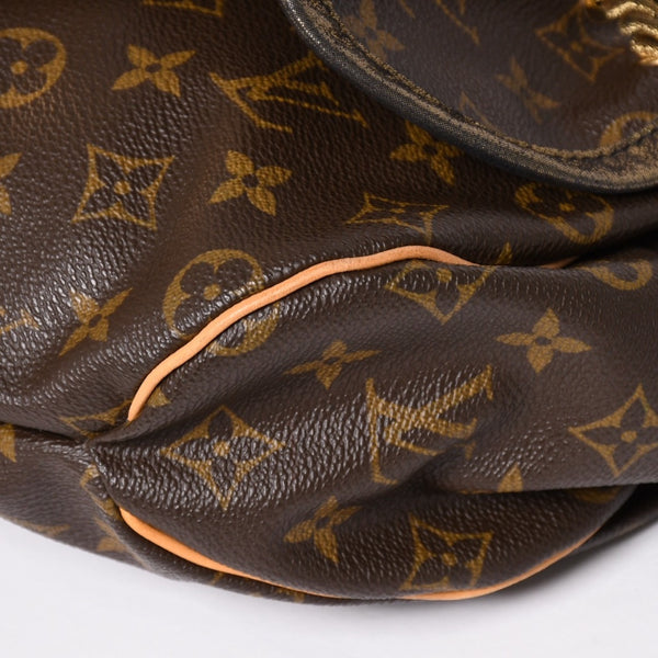 LOUIS VUITTON Monogram Kalahari PM Handbag M97016 Monogram Canvas Tanned Leather Drawstring Metal Charm Good Condition Used 4a003468