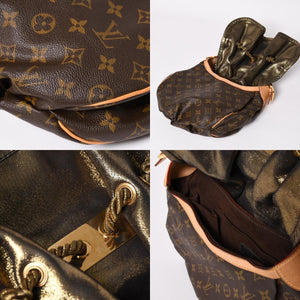 LOUIS VUITTON Monogram Kalahari PM Handbag M97016 Monogram Canvas Tanned Leather Drawstring Metal Charm Good Condition Used 4a003468
