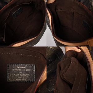 LOUIS VUITTON Monogram Kalahari PM Handbag M97016 Monogram Canvas Tanned Leather Drawstring Metal Charm Good Condition Used 4a003468