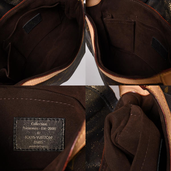 LOUIS VUITTON Monogram Kalahari PM Handbag M97016 Monogram Canvas Tanned Leather Drawstring Metal Charm Good Condition Used 4a003468