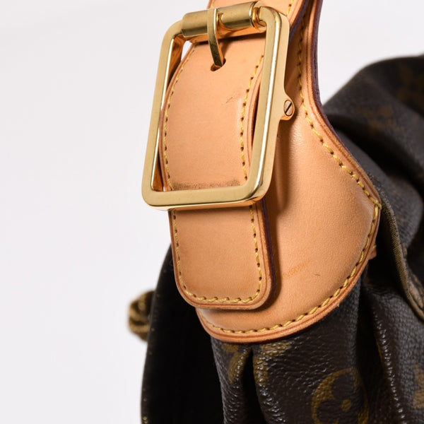 LOUIS VUITTON Monogram Kalahari PM Handbag M97016 Monogram Canvas Tanned Leather Drawstring Metal Charm Good Condition Used 4a003468