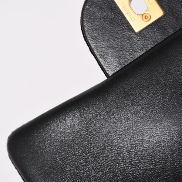 極美品 CHANEL シャネル マトラッセ ベルベット ミニボーリング2wayバッグ ランダム番台 ベルベット レザー ブラック ゴールド金具 中古 4a003656
