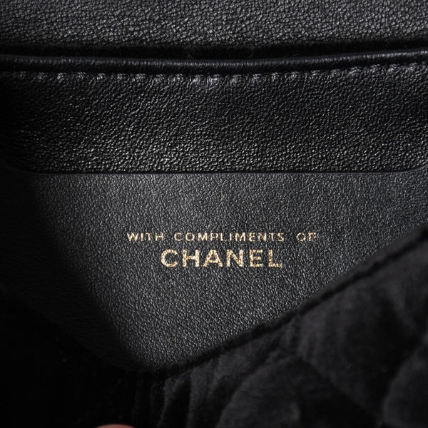 極美品 CHANEL シャネル マトラッセ ベルベット ミニボーリング2wayバッグ ランダム番台 ベルベット レザー ブラック ゴールド金具 中古 4a003656