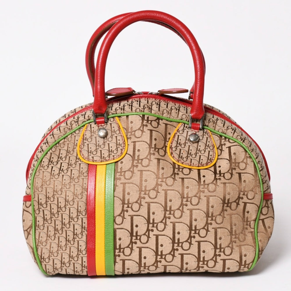 極美品 Christian Dior クリスチャンディオール ハンドバッグ 08RU-0064 ラスタカラー ベージュ トロッター ガリアーノ期 中古 4a003670