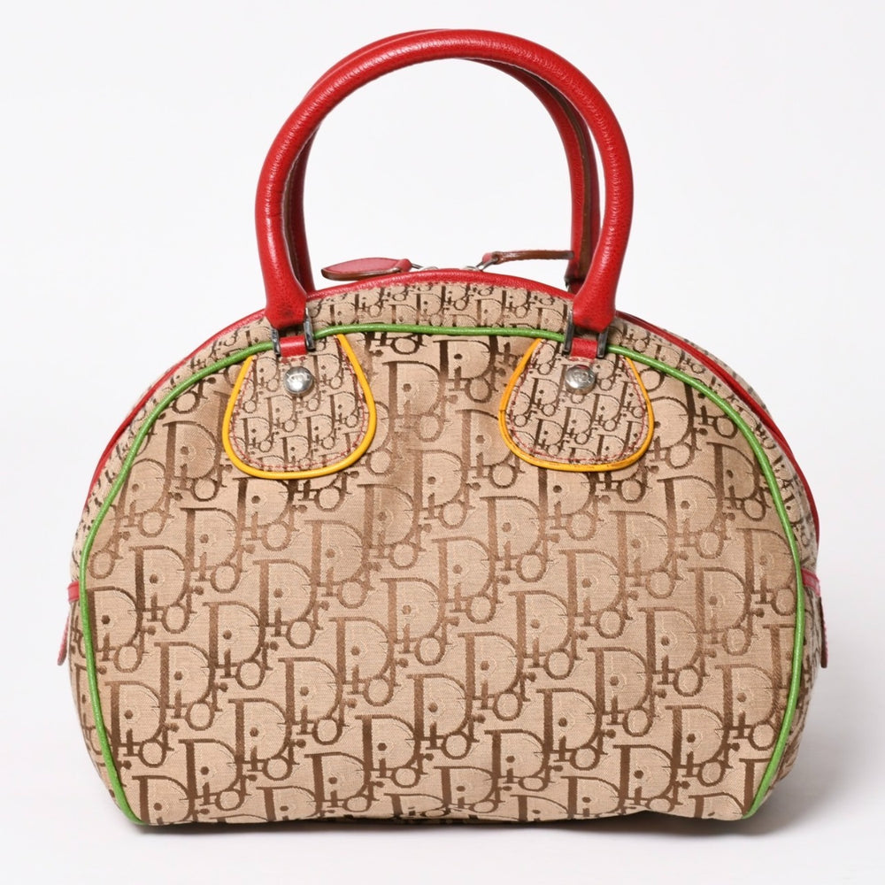 極美品 Christian Dior クリスチャンディオール ハンドバッグ 08RU-0064 ラスタカラー ベージュ トロッター ガリアーノ期 中古 4a003670
