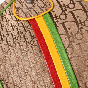 Very Good Condition Christian Dior Handbag 08RU-0064 Rasta Color Beige Trotter Galliano Period Used 4a003670