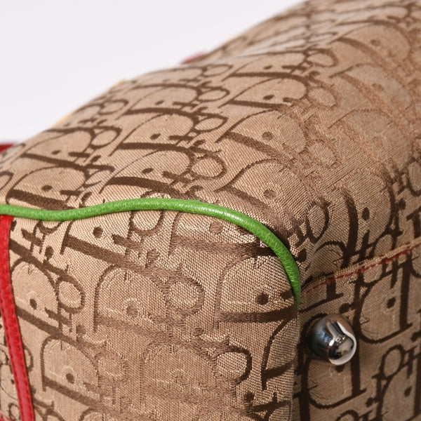 Very Good Condition Christian Dior Handbag 08RU-0064 Rasta Color Beige Trotter Galliano Period Used 4a003670