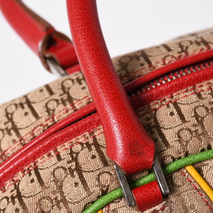 Very Good Condition Christian Dior Handbag 08RU-0064 Rasta Color Beige Trotter Galliano Period Used 4a003670