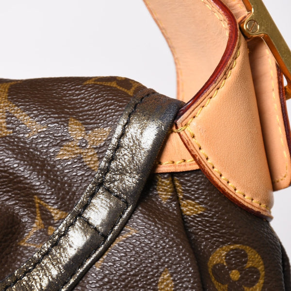 LOUIS VUITTON Monogram Kalahari PM Handbag M97016 Monogram Canvas Tanned Leather Drawstring Metal Charm Good Condition Used 4a003468