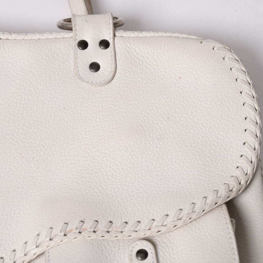 Christian Dior クリスチャンディオール ガウチョショルダーバッグ WS28600 ガリアーノ期 サドルバッグ 2006SS ホワイト 05-MA-0016 シルバー金具 美品 中古 4a003471