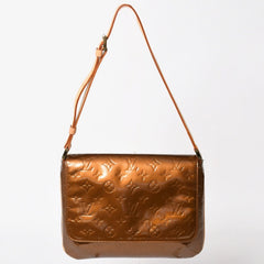 LOUIS VUITTON ルイヴィトン モノグラムヴェルニ トンプソンストリート ショルダーバッグ M91124 ブロンズ ブラウン エナメル GA0040 ゴールド金具 良品 中古 4a003474