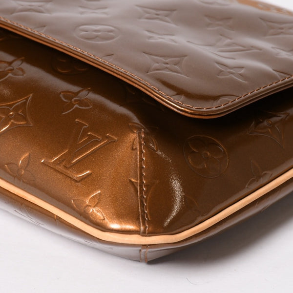 LOUIS VUITTON ルイヴィトン モノグラムヴェルニ トンプソンストリート ショルダーバッグ M91124 ブロンズ ブラウン エナメル GA0040 ゴールド金具 良品 中古 4a003474