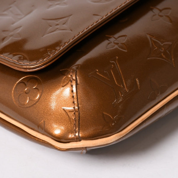 LOUIS VUITTON ルイヴィトン モノグラムヴェルニ トンプソンストリート ショルダーバッグ M91124 ブロンズ ブラウン エナメル GA0040 ゴールド金具 良品 中古 4a003474