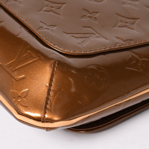 LOUIS VUITTON ルイヴィトン モノグラムヴェルニ トンプソンストリート ショルダーバッグ M91124 ブロンズ ブラウン エナメル GA0040 ゴールド金具 良品 中古 4a003474