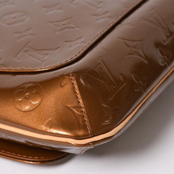 LOUIS VUITTON ルイヴィトン モノグラムヴェルニ トンプソンストリート ショルダーバッグ M91124 ブロンズ ブラウン エナメル GA0040 ゴールド金具 良品 中古 4a003474